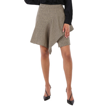 FENDI｜SKIRTS (FZQ706 ANER F0TAZ) Fendi Logo Pattern Midi Drape Wool Skirt, Brand Size 42 (US