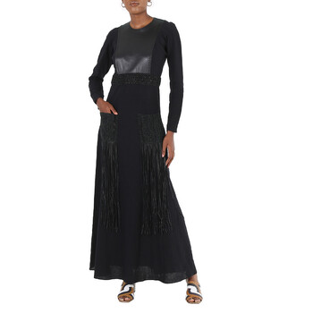 ワンピース CHLOE Women Long Skirts 25SRO49263001 Black Chloé Ladies Iconic Milk Crochet-Detail Long Dress, Brand