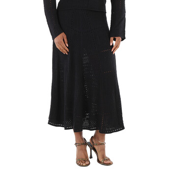 Rotate Ladies Black Boucle Maxi Skirt, Brand Size 34 (US