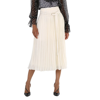 【送料&関税込】Burberry Shield Skirt Burberry London Light Khaki High-Waist Pleated Mini Skirt