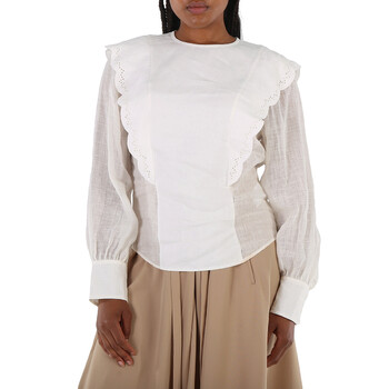 Ladies Iconic Milk Flouncy Scallop Embroidered Shirt CHC22SHT15036107