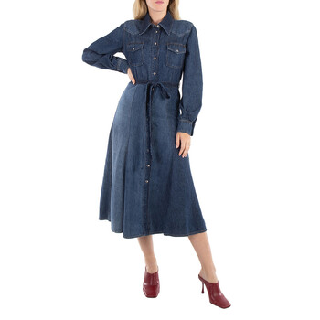 【送料&関税込】Burberry Japanese Front-slit Denim Midi Skir Burberry Japanese Denim Midi Skirt | Blue | FARFETCH GE