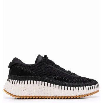 Chloé Nama Mix Material Low-Top Sneakers, Brand Size 40 ( US