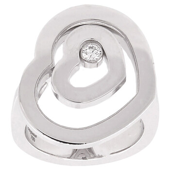 18k White Gold Happy Diamond Ring, Size 50