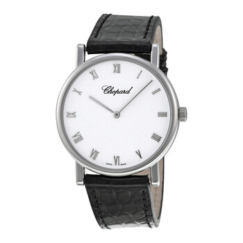Classique Homme White Dial 18kt White Gold Black Leather Ladies Watch P163154-1001