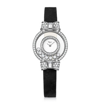 Happy Diamonds White Dial Black Fabric Strap Ladies Watch 205020-1001