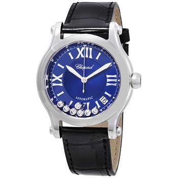 Chopard Happy Sport Blue MOP Dial Blue Leather Floating