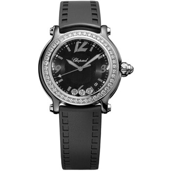Happy Sport Black Dial Ceramic Diamond Ladies Watch 288507-9003