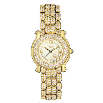 Happy Sport Diamond 18kt Yellow Gold Ladies Watch 27/6194-20