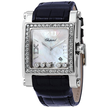 Happy Sport Square Mother of Pearl Dial Blue Leather Ladies Watch 28/8448-2001