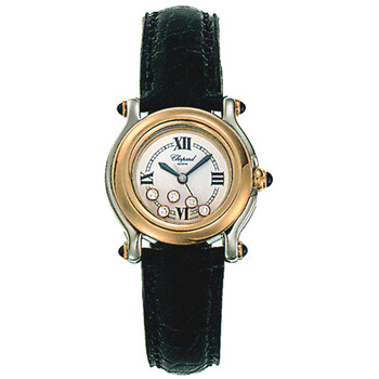 Happy Sport White Dial Black Leather Ladies Watch 278246-23