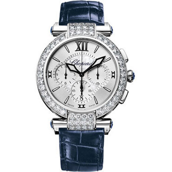 Imperiale Chronograph Diamond Mother of Pearl Dial 18 kt White Gold Ladies Watch 384211-1001