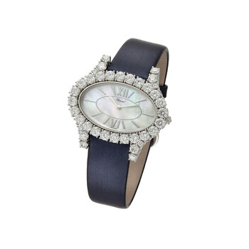 L'Heure Diamant Oval Diamond Mother of Pearl Dial Ladies Watch 13A376-1002