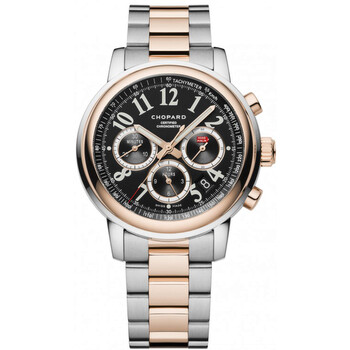 Mille Miglia Chronograph Black Dial 18 Carat Rose Gold Automatic Men's Watch 158511-6002