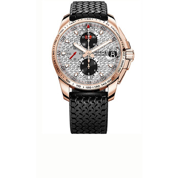 Mille Miglia GT XL Silver Dial Chronograph Rose Gold Rubber Men's Watch 161268-5007