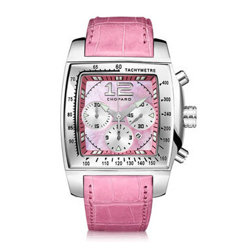 Two O Ten Automatic Chronograph Stainless Steel Pink Leather Ladies Watch 168462-3002