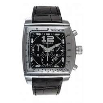 Two O Ten Black Dial Chronograph Alligator Leather Men's Watch 168462-3001