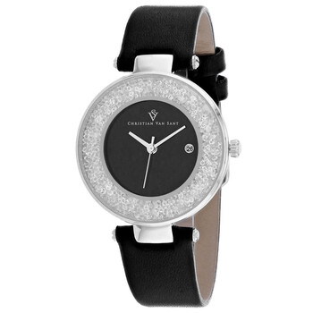 Dazzle Quartz Black Dial Ladies Watch CV1221