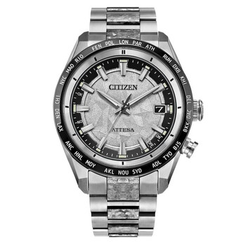 【美品】CITIZEN ATTESA アテッサ Eco-Drive シルバー Citizen Attesa Perpetual Silver Dial Men's Watch AT8284-61A