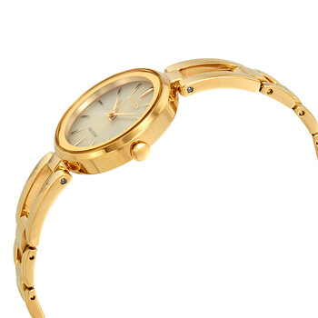 Axiom Eco-Drive Champagne Dial Yellow Gold-tone Ladies Watch EM0638-50P