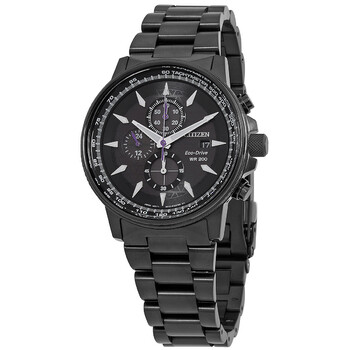 Eco-Drive Marvel Black Panther Chronograph Black Dial Men's Watch CA0297-52W