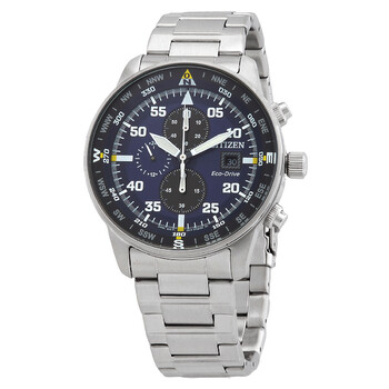 NWT Citizen Aviator Eco-Drive Chronograph Blue Dial Men\'s Watch World Chronograph A-T - Men main image 3