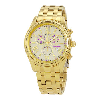 Chronograph Champagne Dial Gold-Tone Stainless Steel Ladies Watch FB1362-59P