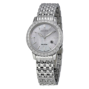 Diamond Eco-Drive Mother of Pearl Ladies Watch EW2280-58D