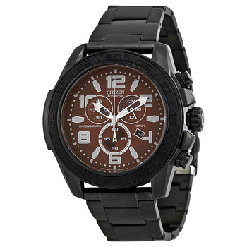 Drive Brown Dial Chronograph Black IP Stainless Steel Men's Watch AT2275-56X