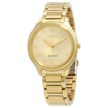 Drive Eco-Drive Champagne Dial Ladies Watch EM0752-54P