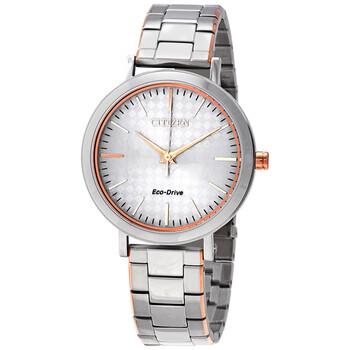 Eco-Drive Silver Dial Two-tone Ladies Watch EM0766-50A