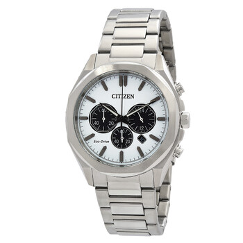 Eco-Drive Chronograph White Dial Men's Watch CA4590-81A