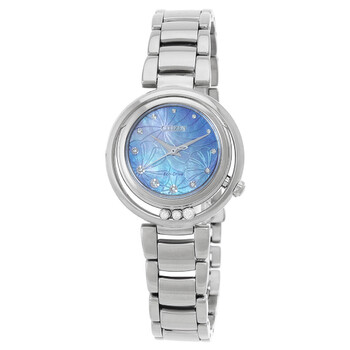 L Eco-Drive Diamond Mother of Pearl Blue Dial Ladies Watch EM1110-81N