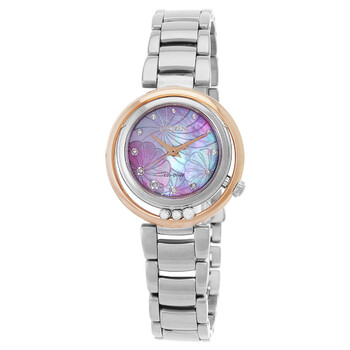 L Eco-Drive Diamond Pink Mother of Pearl Dial Ladies Watch EM1114-80Y