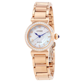 Citizen L Mae White Mother of Pearl Dial Ladies Watch EM1136