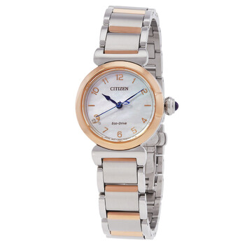 L Mae White Mother of Pearl Dial Ladies Watch EM1136-87D