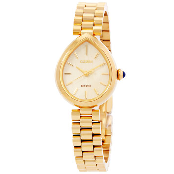 L Rainell Eco-Drive Gold Dial Ladies Watch EM1202-50P