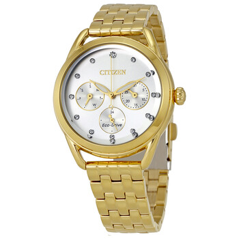 LTR Crystal Silver Dial Yellow Gold-tone Ladies Watch FD2052-58A
