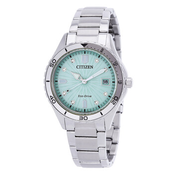 Marine Lady Crystal Eco-Drive Green Dial Watch FE6170-88L Marine Lady Crystal Eco-Drive Green Dial Watch FE6170-88L