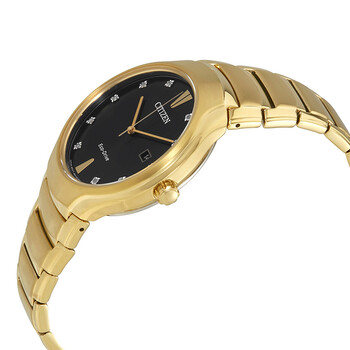 Paradigm Diamond Black Dial Gold-tone Men's Watch AW1552-54E