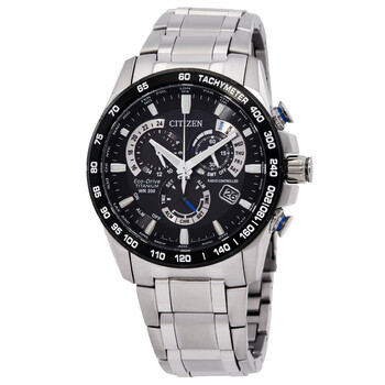 Citizen Attesa Perpetual Chronograph Black Dial Men's Watch AT8294