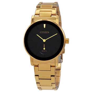 Quartz Black Dial Gold-tone Ladies Watch EQ9062-58E