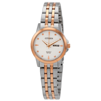 Quartz Silver Dial Two-tone Ladies Watch EQ0605-53A