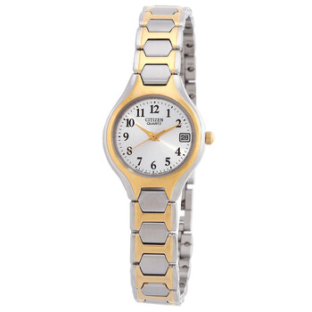 Citizen Silhouette Eco-Drive White Dial Two-tone Ladies Watch EW1544-53A 013205088445 - Watches, Silhouette