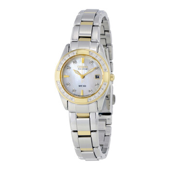Citizen Eco-Drive Sport White Dial Two-tone Ladies Watch