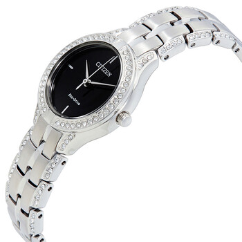 Silhouette Crystal Black Dial Ladies Watch FE2060-53E