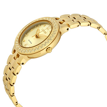 Silhouette Crystal Eco-Drive Champagne Dial Ladies Watch FE2082-51P