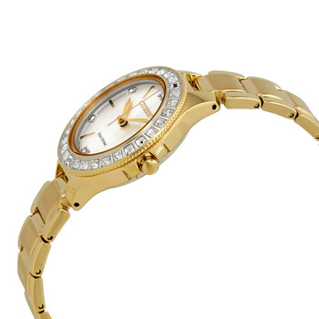Silhouette Crystal Silver Dial Gold-tone Ladies Watch FE1192-58A