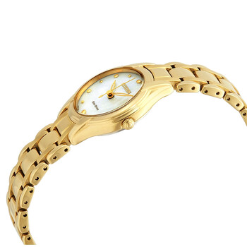 Silhouette Eco-Drive Mother of Pearl Gold-Tone Stainless Steel Ladies Watch EM0282-56D