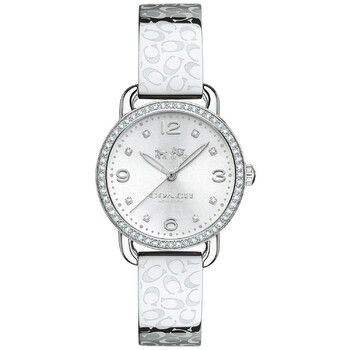 Coach Delancey Quartz Crystal White Dial Ladies Watch 